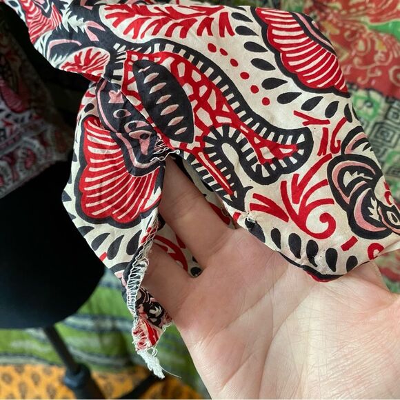 Rare Vintage Y2K Anna Sui Multicolored Print Silk Festival Crop Top Size Small - Picture 8 of 15